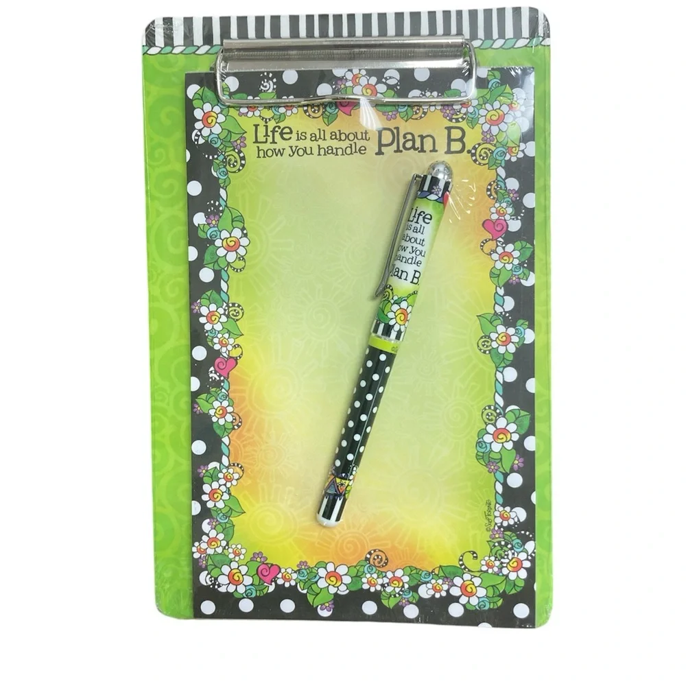 Cute clipboard with pad and pen